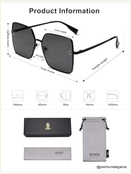 Trendy Square Sunglasses Women Oversized Designer UV Protection Sunnies main image 5